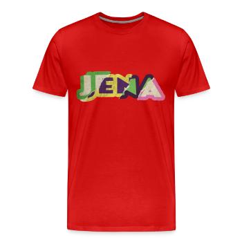 Jena Allemagne City Font Punk Rétro - T-shirt bio Premium Homme - rouge - Devant - Damien (186cm)