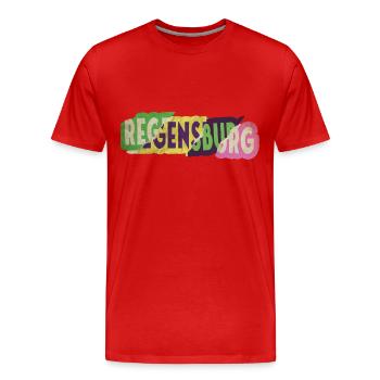 Regensburg Allemagne City Font Punk Retro - T-shirt bio Premium Homme - rouge - Devant - Damien (186cm)