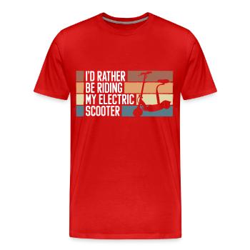 Scooter Rider E-Scooter Hybrid - Men's Premium Organic T-Shirt - red - Front - Damien (186cm)