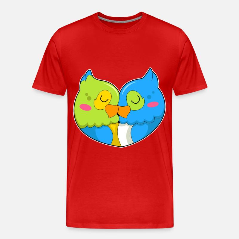 Papagei Liebe - Männer Premium Bio T-Shirt - Rot