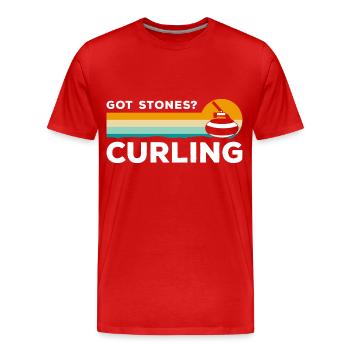Curler Équipe des joueurs de sports d’hiver - T-shirt bio Premium Homme - rouge - Devant - Damien (186cm)