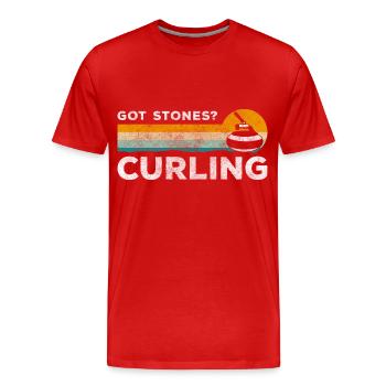 Équipe de curling - T-shirt bio Premium Homme - rouge - Devant - Damien (186cm)