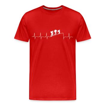 Wanderung Herzschlag - Männer Premium Bio T-Shirt - Rot - Vorne - Damien (186cm)