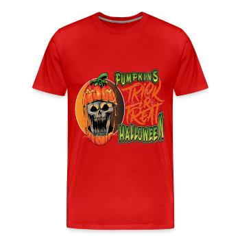 Pumpkins halloween trick or treat - T-shirt bio Premium Homme - rouge - Devant - Damien (186cm)