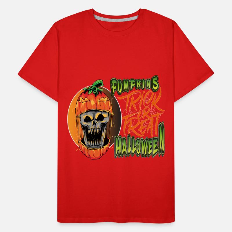 Kürbisse Halloween Süßes oder Saures Männer Premium Bio T-Shirt