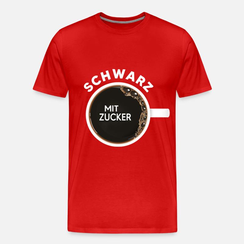schwarzer Kaffee Kaffeetasse Kaffeetrinker - Männer Premium Bio T-Shirt - Rot
