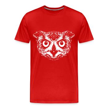Owl / Eagle Owl / Owl - Men's Premium Organic T-Shirt - red - Front - Damien (186cm)