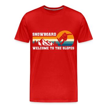 Piste de neige pour snowboarder - T-shirt bio Premium Homme - rouge - Devant - Damien (186cm)