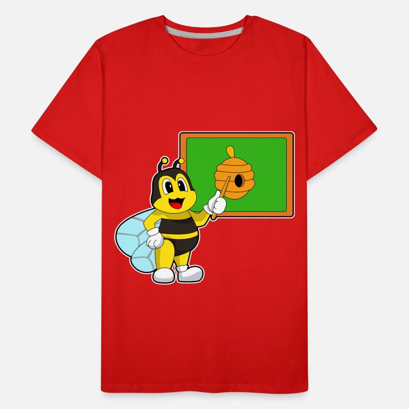 Bee Teacher Pointer Bee Nest Men's Premium Organic T-Shirt