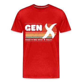 Sonnenuntergang der Generation X - Weiß - Männer Premium Bio T-Shirt - Rot - Vorne - Damien (186cm)