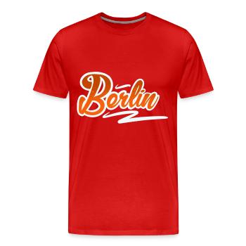 Berlin - Men's Premium Organic T-Shirt - red - Front - Damien (186cm)