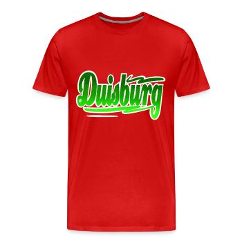 Duisburg - Männer Premium Bio T-Shirt - Rot - Vorne - Damien (186cm)