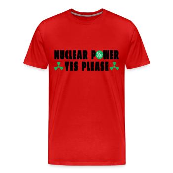 Nuclear Power Yes Please - Men's Premium Organic T-Shirt - red - Front - Damien (186cm)