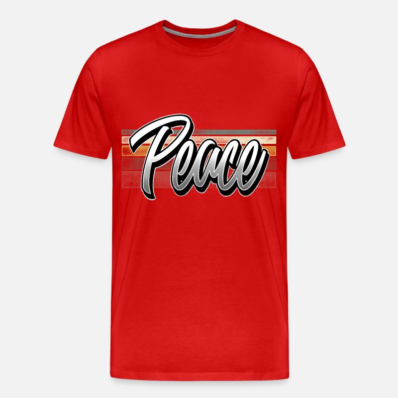 Peace - Männer Premium Bio T-Shirt - Rot