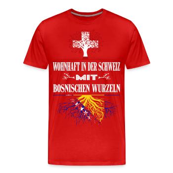 Schweiz-Bosnien - Männer Premium Bio T-Shirt - Rot - Vorne - Damien (186cm)