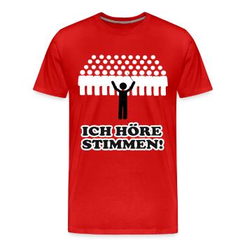 Ich höre Stimmen Dirigent - Männer Premium Bio T-Shirt - Rot - Vorne - Damien (186cm)