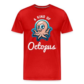 Pieuvre poissons mer poulpe calamar cadeau - T-shirt bio Premium Homme - rouge - Devant - Damien (186cm)
