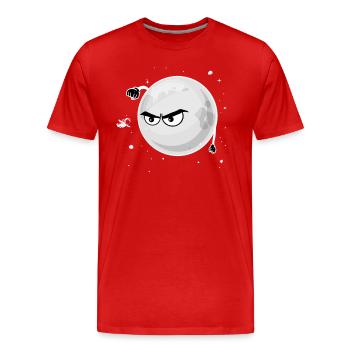 Moon hits astronaut space travel Space Funny - Men's Premium Organic T-Shirt - red - Front - Damien (186cm)