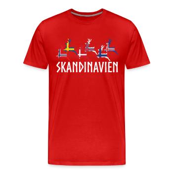 Skandinavien Elch Norwegen Schweden Dänemark - Männer Premium Bio T-Shirt - Rot - Vorne - Damien (186cm)