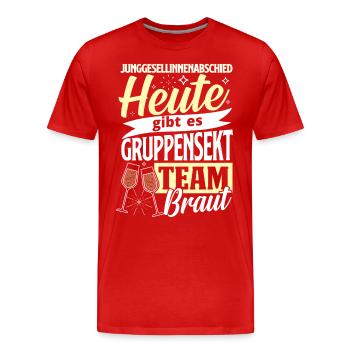 Team Bride JGA Group Sparkling Bachelorette Party - Men's Premium Organic T-Shirt - red - Front - Damien (186cm)