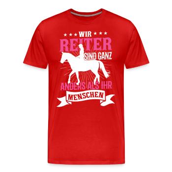 Équitation Cheval Sort Équestres Reitschule - T-shirt bio Premium Homme - rouge - Devant - Damien (186cm)