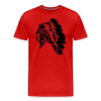 Indians - Men's Premium Organic T-Shirt - red - Front - Damien (186cm)