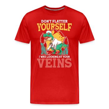 Don't Flatter Yourself I Was Looking At Your Veins - Männer Premium Bio T-Shirt - Rot - Vorne - Damien (186cm)