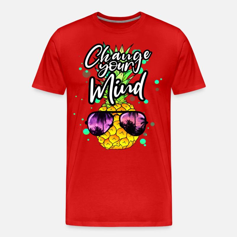 coole Ananas Change your Mind - Männer Premium Bio T-Shirt - Rot