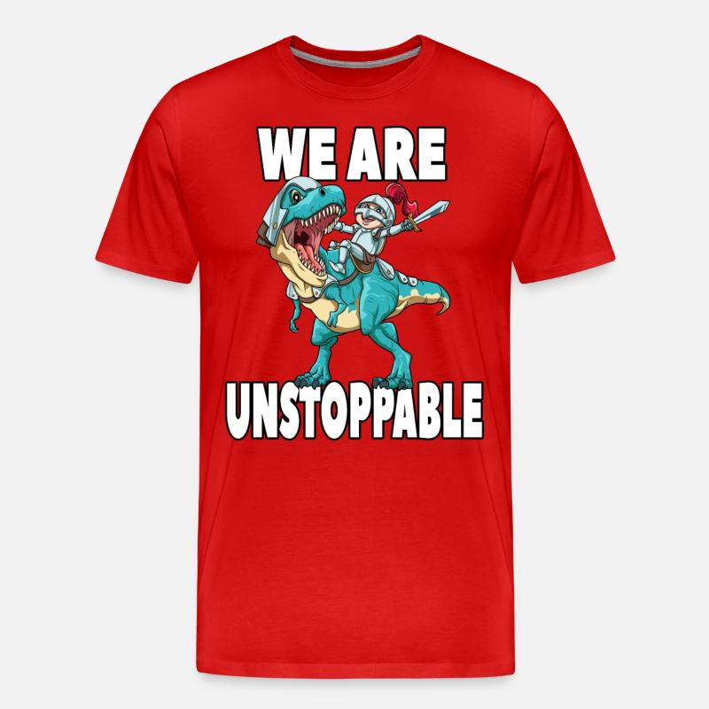 Brachiosaurus Dinosaurier Astronaut Dino Langhals - Männer Premium Bio T-Shirt - Rot