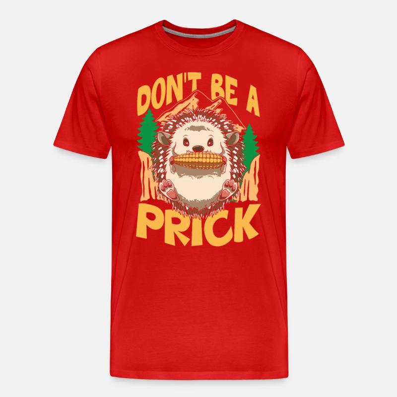 Igel knabbert Mais Maiskolben - Männer Premium Bio T-Shirt - Rot
