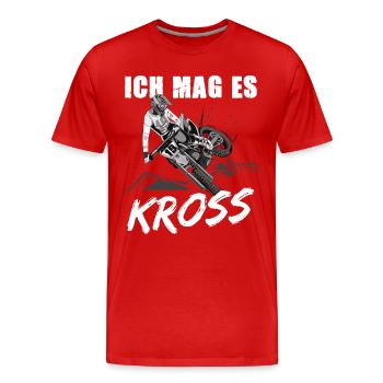 Ich Mag Es Kross Motocross - Männer Premium Bio T-Shirt - Rot - Vorne - Damien (186cm)
