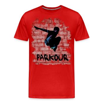 Parkour - Men's Premium Organic T-Shirt - red - Front - Damien (186cm)