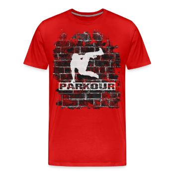 Parkour - Men's Premium Organic T-Shirt - red - Front - Damien (186cm)