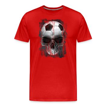 Crâne de football - T-shirt bio Premium Homme - rouge - Devant - Damien (186cm)