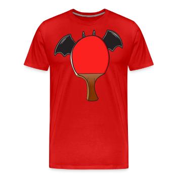 Table Tennis Halloween Bat Wings - Men's Premium Organic T-Shirt - red - Front - Damien (186cm)