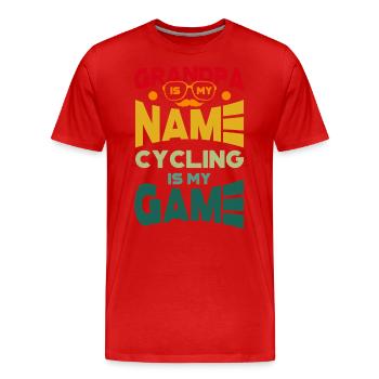 Grand-père est mon nom Le vélo est mon vélo de jeu - T-shirt bio Premium Homme - rouge - Devant - Damien (186cm)
