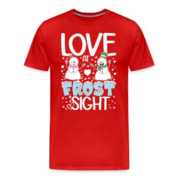 Love At Frost Sight für Männer Frauen und - Männer Premium Bio T-Shirt - Rot - Vorne - Damien (186cm)