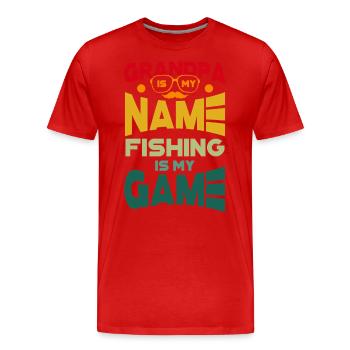 Grand-père est mon nom La pêche est mon jeu - Angeln - T-shirt bio Premium Homme - rouge - Devant - Damien (186cm)