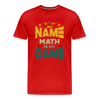 Grand-père est mon nom Math est mon jeu - T-shirt bio Premium Homme - rouge - Devant - Damien (186cm)
