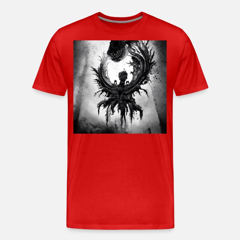 Schwarzer Engel - Männer Premium Bio T-Shirt - Rot