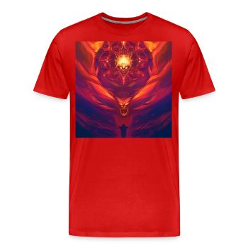 Feuerteufel - Männer Premium Bio T-Shirt - Rot - Vorne - Damien (186cm)