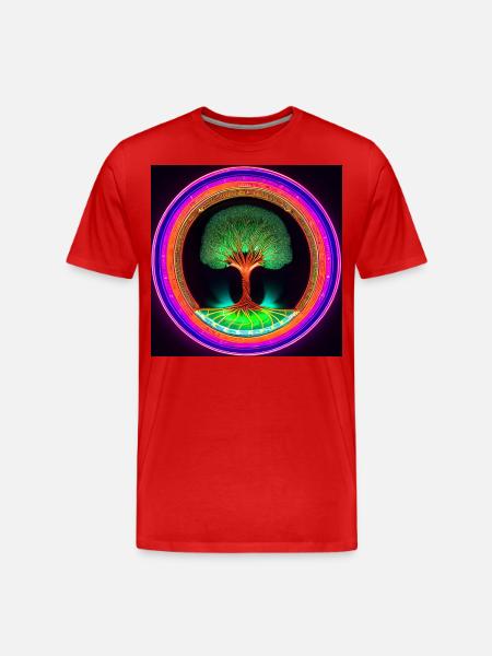 Lebensbaum Anhänger - Männer Premium Bio T-Shirt - Rot