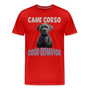 Cane Corso Gutes Benehmen Hundeerziehung - Männer Premium Bio T-Shirt - Rot - Vorne - Damien (186cm)