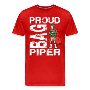 Stolzer Dudelsack - Männer Premium Bio T-Shirt - Rot - Vorne - Damien (186cm)