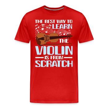 Learn The Violin Is From Scratch - Männer Premium Bio T-Shirt - Rot - Vorne - Damien (186cm)
