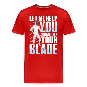 Let Me Help You Straighten Your Blade - Männer Premium Bio T-Shirt - Rot - Vorne - Damien (186cm)