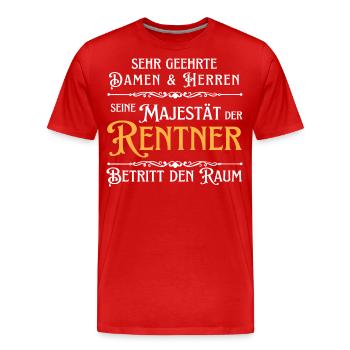 Ihre Majestät der Rentner Rente Spruch Pension - Männer Premium Bio T-Shirt - Rot - Vorne - Damien (186cm)