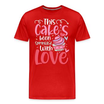 This Cake's Been Sprinkled With Love - Männer Premium Bio T-Shirt - Rot - Vorne - Damien (186cm)