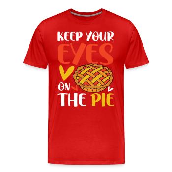 Keep Your Eyes On The Pie für einen Apple Pie - Männer Premium Bio T-Shirt - Rot - Vorne - Damien (186cm)