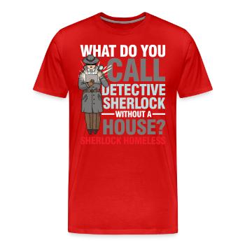 Detective Without A House - Männer Premium Bio T-Shirt - Rot - Vorne - Damien (186cm)
